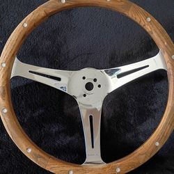 Vintage Superior Real Wood Steering Wheel 