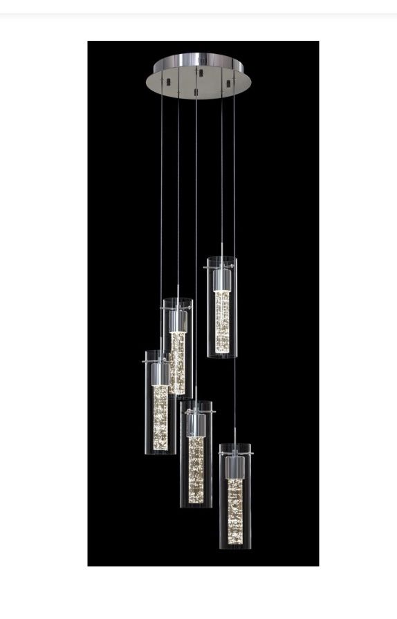 Essence 27-Watt Chrome Integrated LED Pendant / Chandelier by ARTIKA