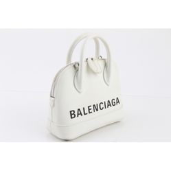 BALENCIAGA VILLE MINI HANDBAG FOR WOMEN IN WHITE/BLACK