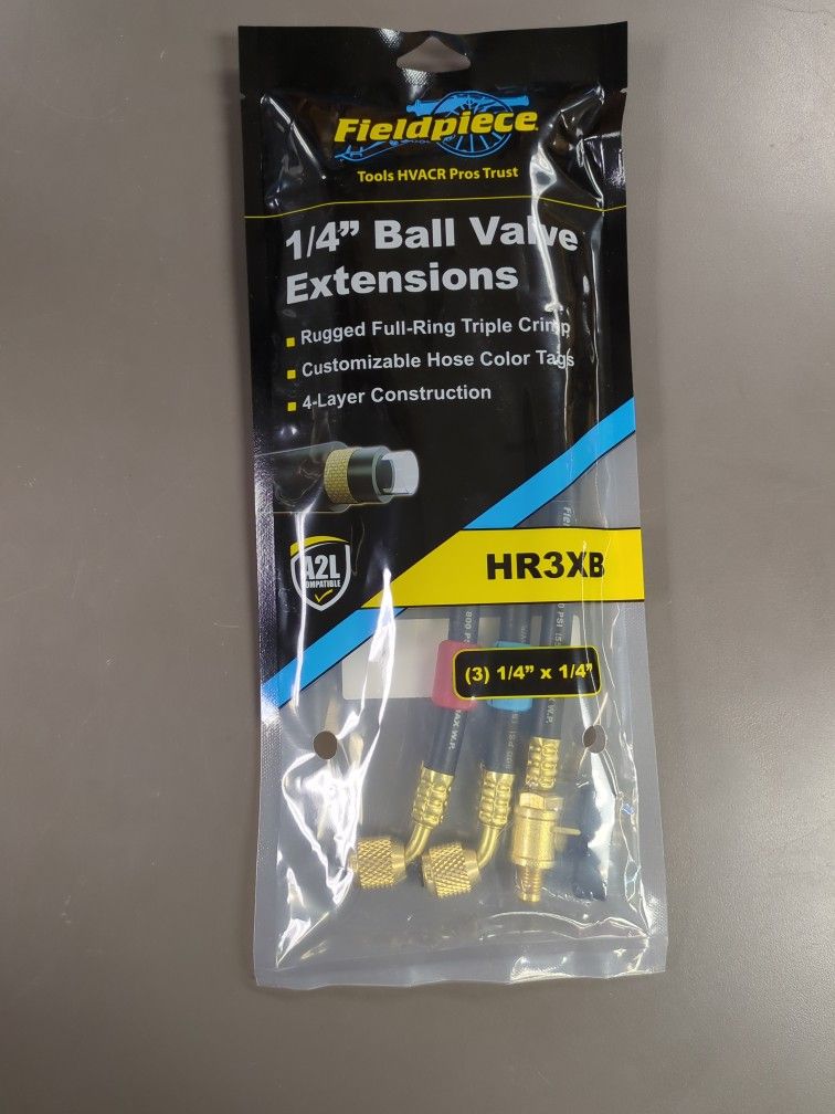 Ball Valve Ref. Hose Extension Set (3) - 1/4" (8" Black w/Tags)