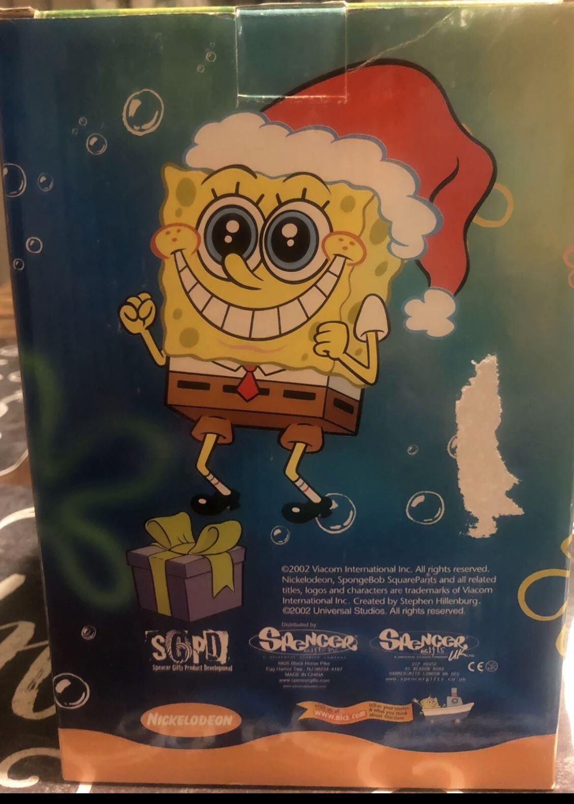 SpongeBob Squarepants Refillable Water Bottle Universal Studios 2002
