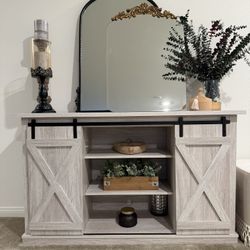Rustic Farmhouse Sliding-Door Console / Sideboard