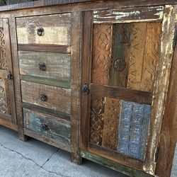 Aurora Handcrafted Rustic Buffet Entertainment Center Tv Stand Cabinet Sideboard Credenza