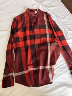 Burberry Red Check Long Sleeve Shirt – Size  M