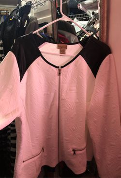 Women’s Midnight Velvet size 2X jacket Black and white