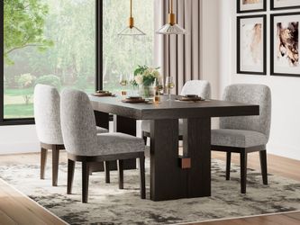 Burkhaus Beige/Dark Brown Dining Table and 4 Chairs