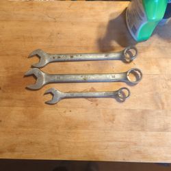 Set Of Three Metric Wrenches 23 Mm 28 Mm 32 Mm Ford Alli Steel Made In China Used Some Rust On It