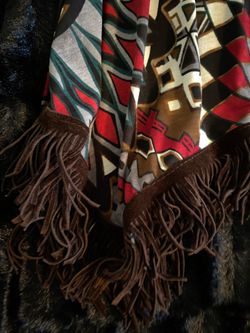 Great Rodeo shirt with brown fringe trim