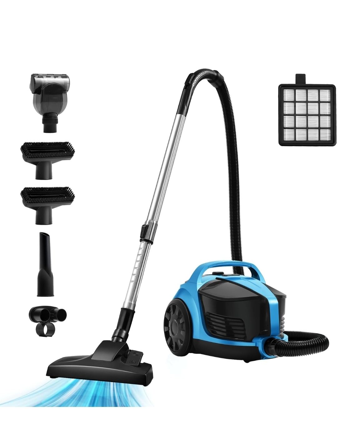 Canister Vacuum Cleaner, Bagless Floor Cleaning System for Home and Office