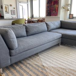 CB2 Gray Decker 2 Piece Sectional Sofa Couch - 🚚 DELIVERY AVAILABLE