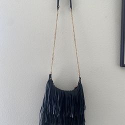 Black Fringe Purse