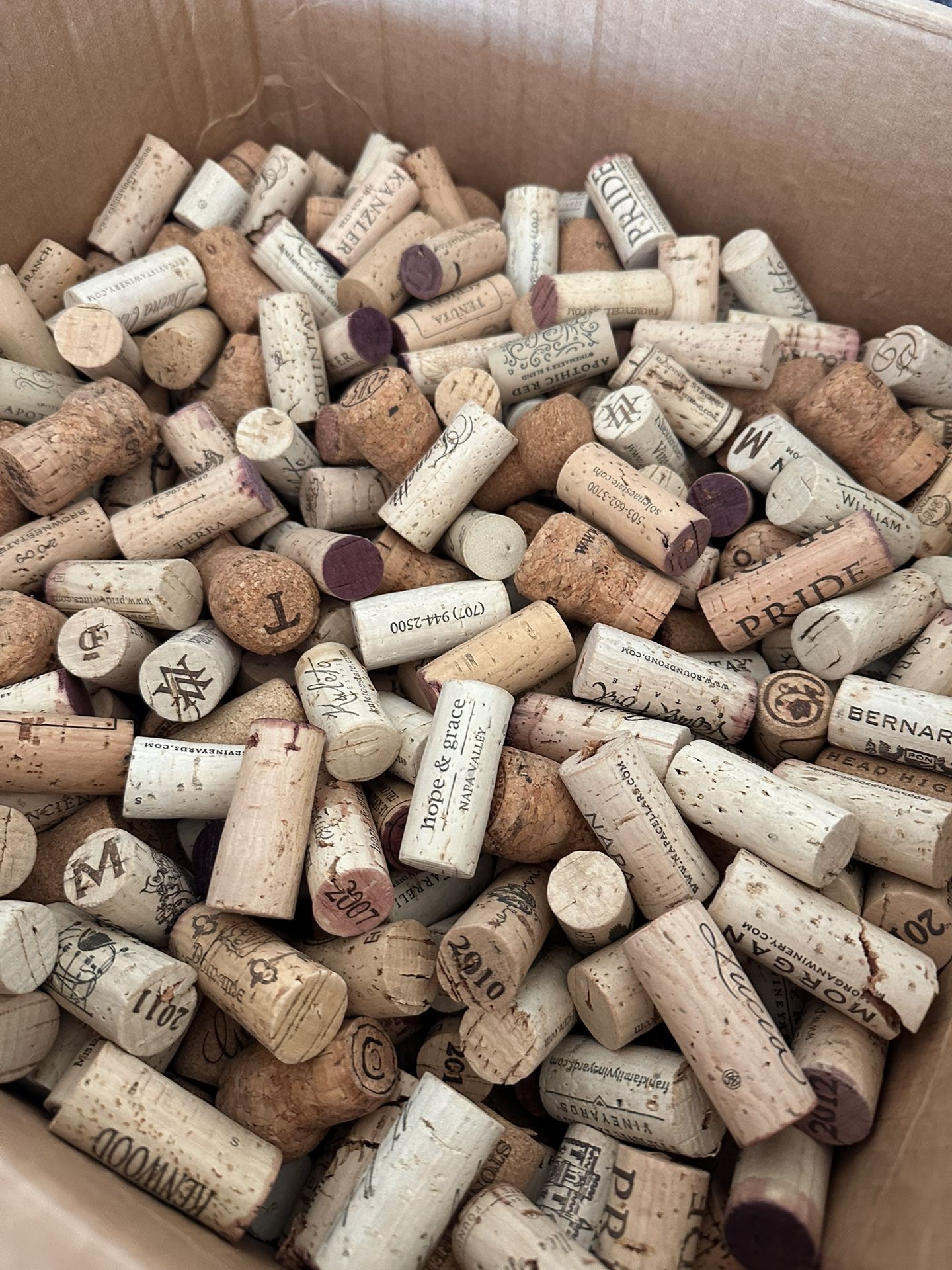 Wine Bottle Corks For Arts & Crafts, Approx. 10 Gallon Box Full