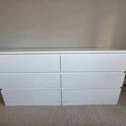 White 6-Drawer Dresser 