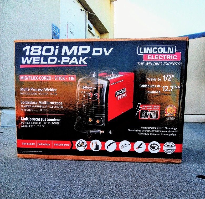 LINCOLN ELECTRIC 180i MP DV WELD-PAK MULTIFUNCTIONAL  MIG/FLUX -CORD -STICK-TIG ELECTRIC WELDER (BRAND NEW) (UN-OPENED)