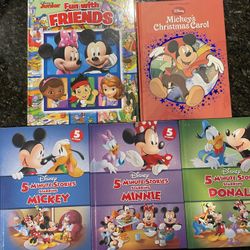 Disney Hardcover Book Lot: 5 Minute Stories, Look & Find, Christmas Carol