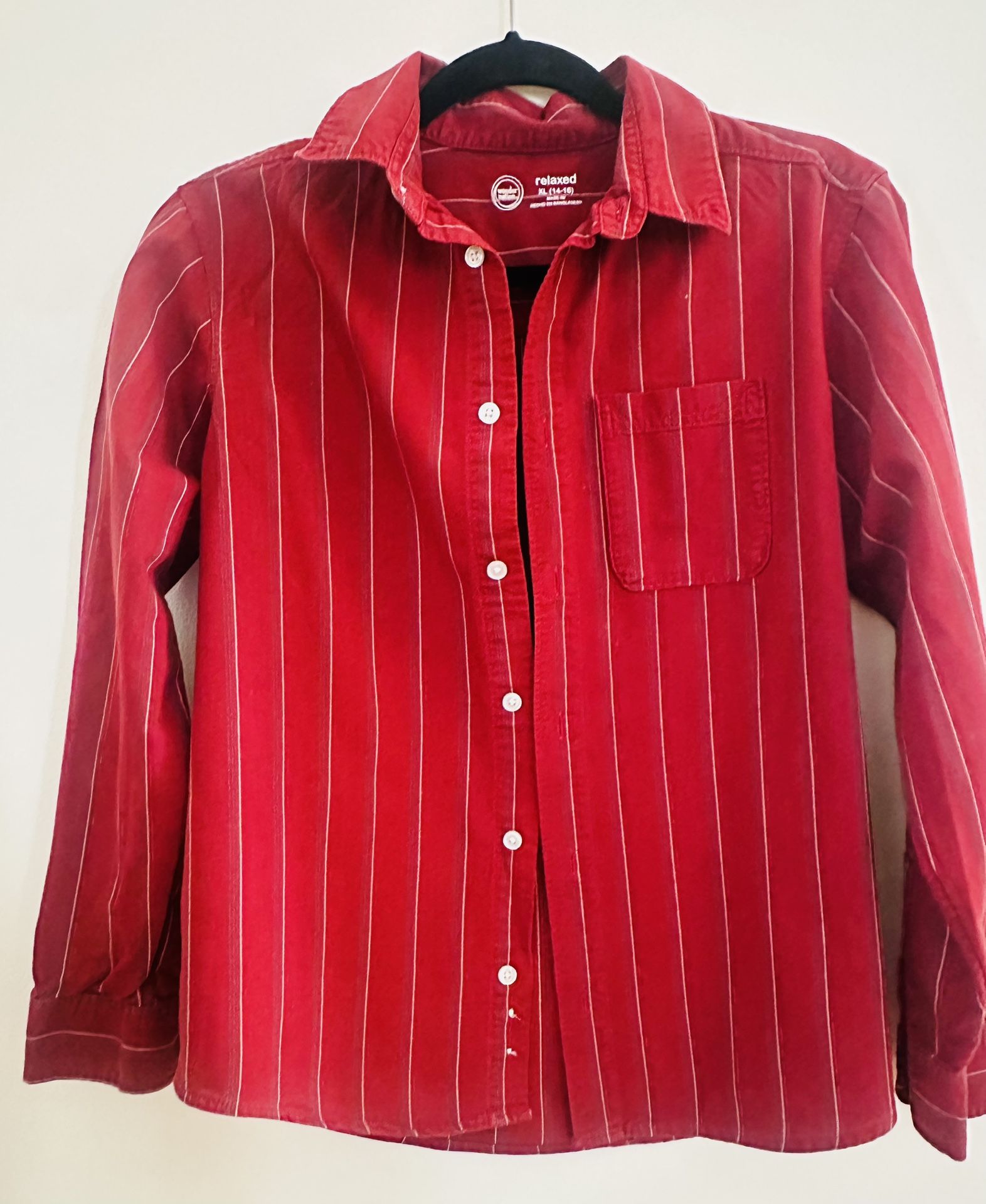 Two Wonder nation Boys’ Long-Sleeve Button-Down Shirts – Size 14/16