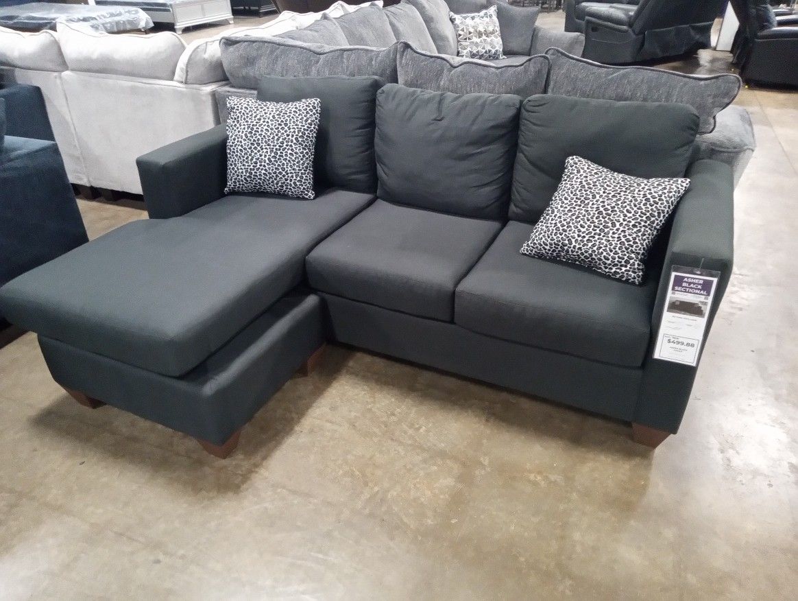 Come See The Asher Black Sectional @ American Freight In Bryan TX Today!