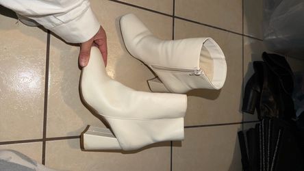 White Ankle Boots Size 7 Women
