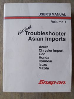 Snap On Fast Track User repair Diagnostics supplemental Manual Troubleshooter Vol 1&2 Asian Import!