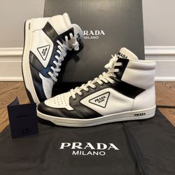 Prada Avenue High-Top Sneakers Bianco Nero – Men’s US 14 – Full Set
