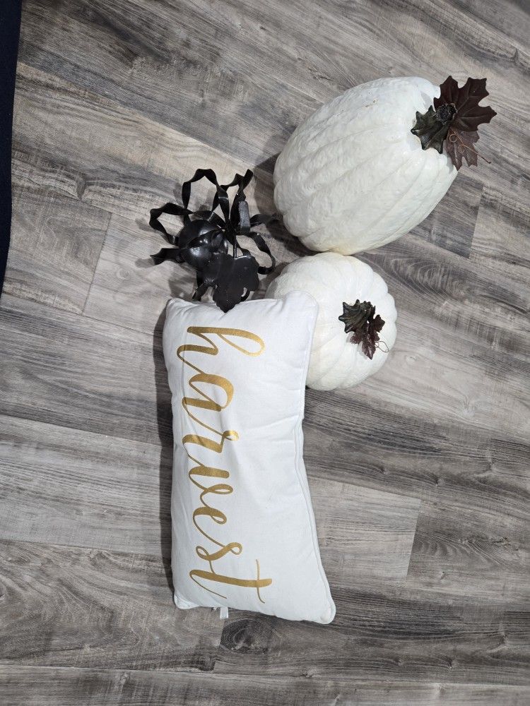 Pumpkins And Harvest Pillow All For $20