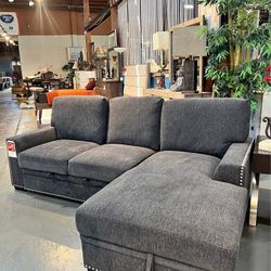 2 Piece Sectional With Pull Out Bed And Storage