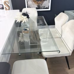 Glass Dining Table And Chairs 