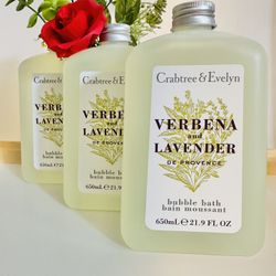 Crabtree & Evelyn Bubble Bath 21.9oz 3 Pack Bundle - Verbena & Lavender