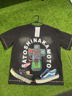 Satoshi Nakamoto Graphic T-Shirt with Studs