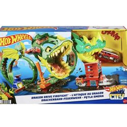 Mattel Hot Wheels City Dragon Drive Firefight Track Playset New for