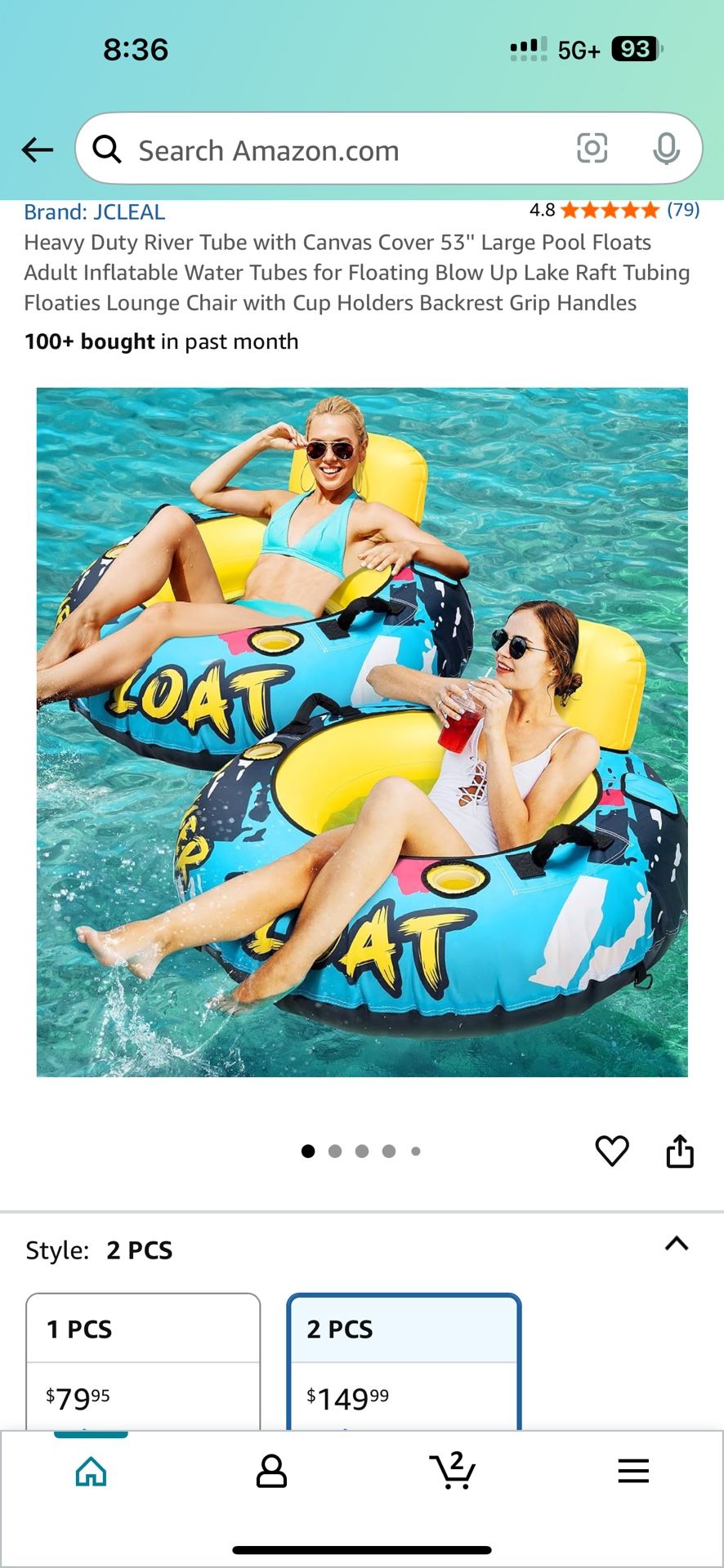 River Lake Pool Tubes 2 Pack New In Box