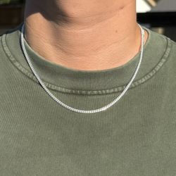 Silver Miami Cuban Link Chain  20”