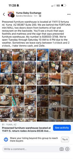 Preowned furniture warehouse is located at 11411 S. FORTUNA Road AZ 85367 Suite 200