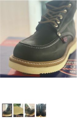 Dark Leather Moc Toe Work Boots