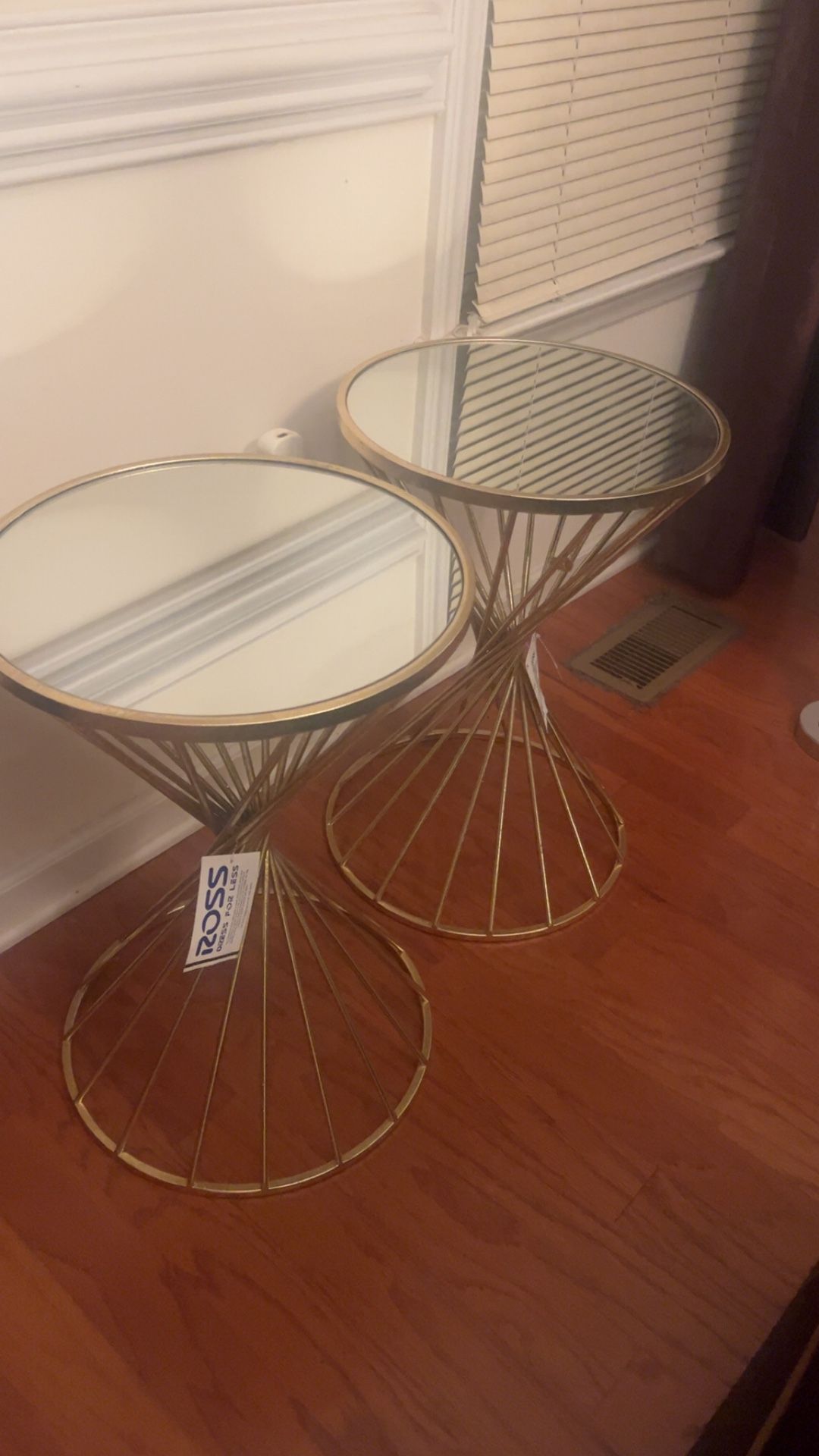 Round Mirror Top End Tables