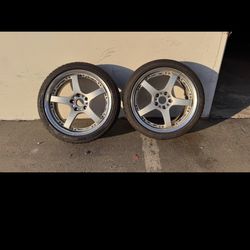 Gram Lights 57F Pro 18x8 +38 5x114.3 (PAIR) w/ NEW TIRES