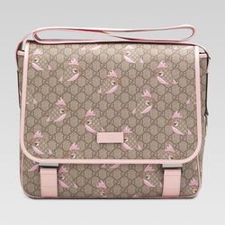 Gucci Zoo Bird Diaper Bag Pink 