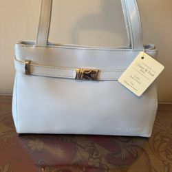 Dramatic Price Drop: Vintage NEVER USED Premium Quality Light Blue Leather With Stunning Silver Hardware By Tiffany & Fred, Paris, France