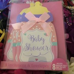 Baby girl shower invitation card
