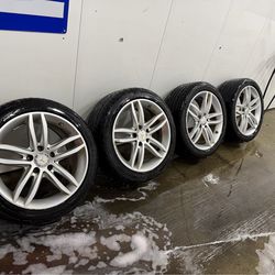 17"Staggered 5x112 Rims with tires off Mercedes C300