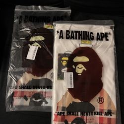 2 BAPE Bathing Ape shirts ( Black & White )