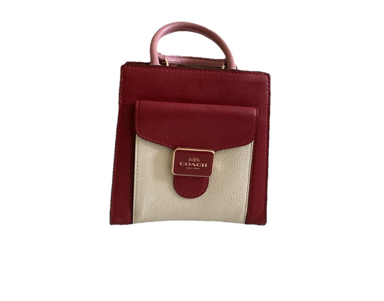 ALDO Red Crocodile Embossed Top Handle Bag Gold Hardware Clochette Key