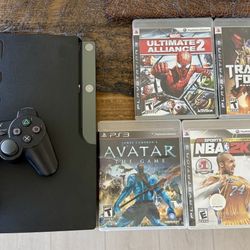 PlayStation 3 250GB + 5 Games + Controller Cable + Video Cables