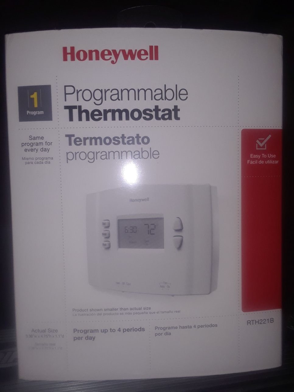 Programmable thermostat in box