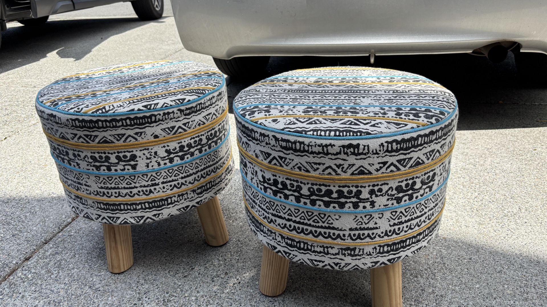 Fabric Ottomans (pair)