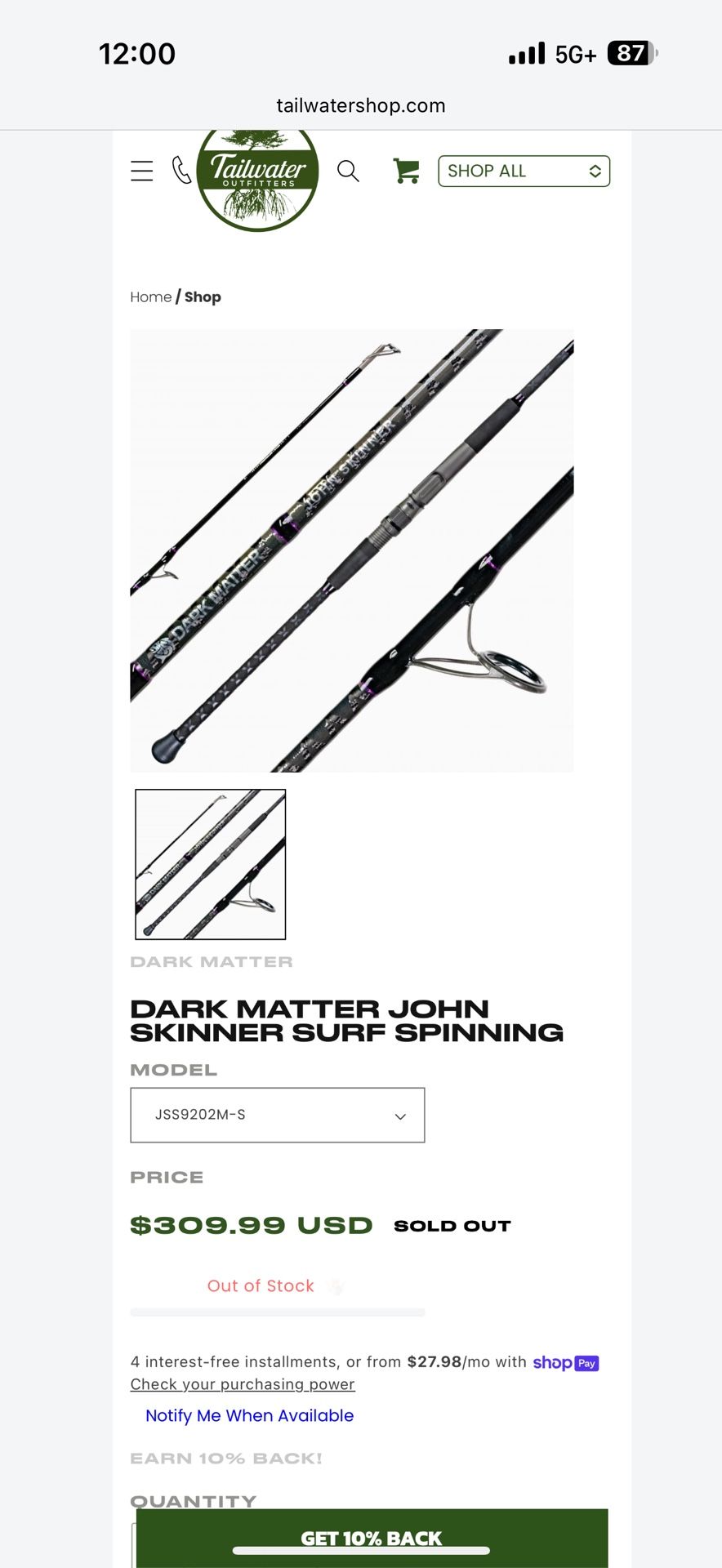 Dark Matter John Skinner Surf Rod