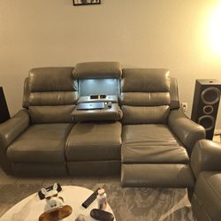 GREY SOFA AND RECLINER FOR SALE
