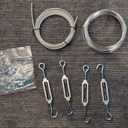 Wire Rope Hanging Kit - Turnbuckles, Steel Cable and Hardware