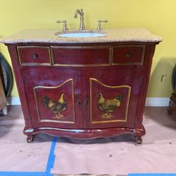 Transform Your Bathroom with a Touch of Rustic Charm! 42” vanity sink