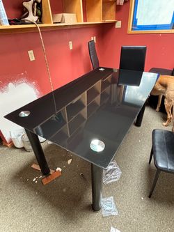 Black Glass Top Dining Table
